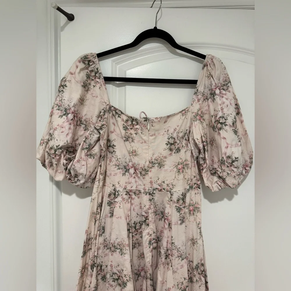 Selkie Cream Floral Midi Dress - Picture 9 of 11